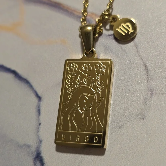 VIRGO Zodiac & Constellation Stainless Steel Pendant Necklace - Picture 6 of 8